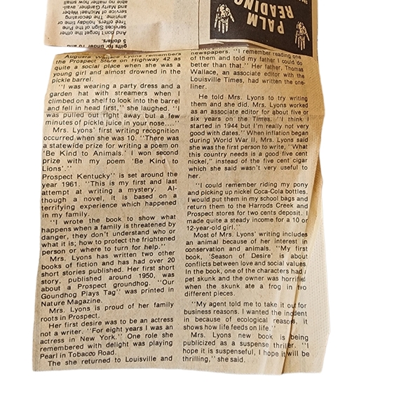 Author signed Murder at Prospect Kentucky with article- vintage used condition - Picture 8 of 9